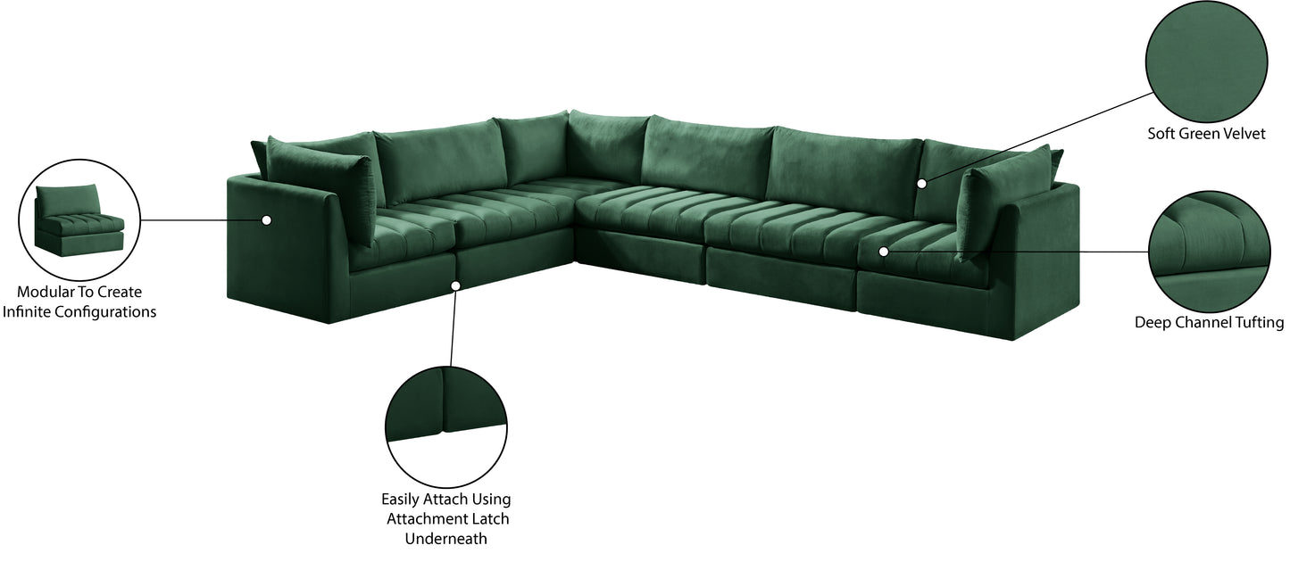 acadia green velvet modular sectional sec6a