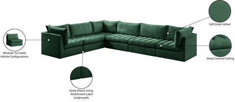 Acadia Green Velvet Modular Sectional Sec6A