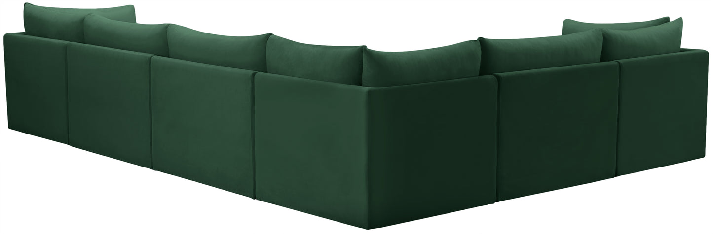 acadia green velvet modular sectional sec6a