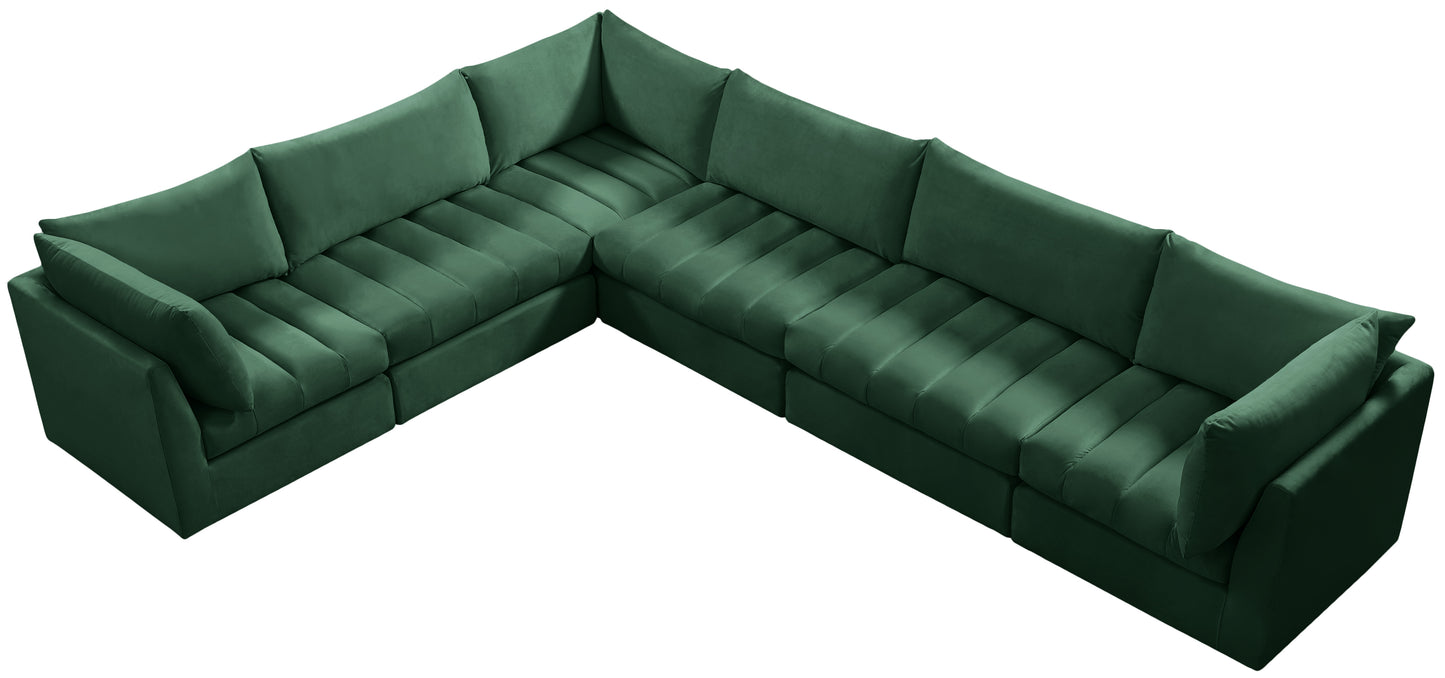 acadia green velvet modular sectional sec6a