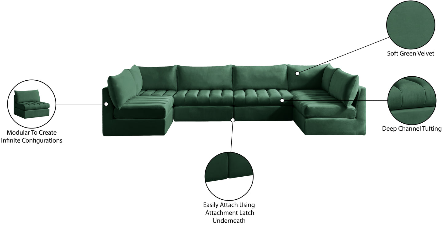 acadia green velvet modular sectional sec6b