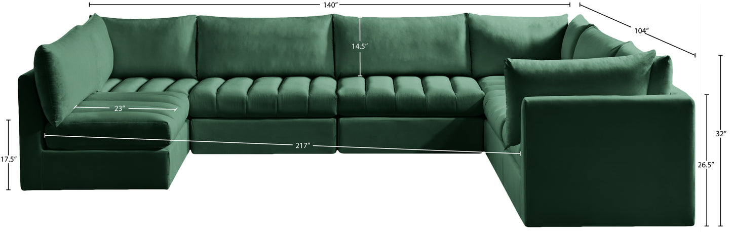 acadia green velvet modular sectional sec7a