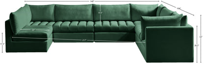 Acadia Green Velvet Modular Sectional Sec7A