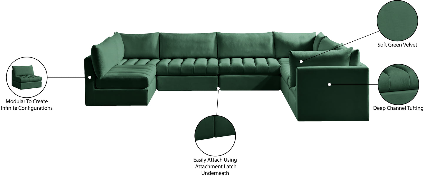 acadia green velvet modular sectional sec7a