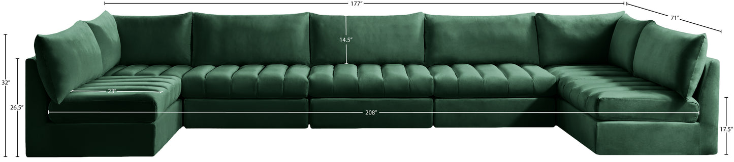 acadia green velvet modular sectional sec7c