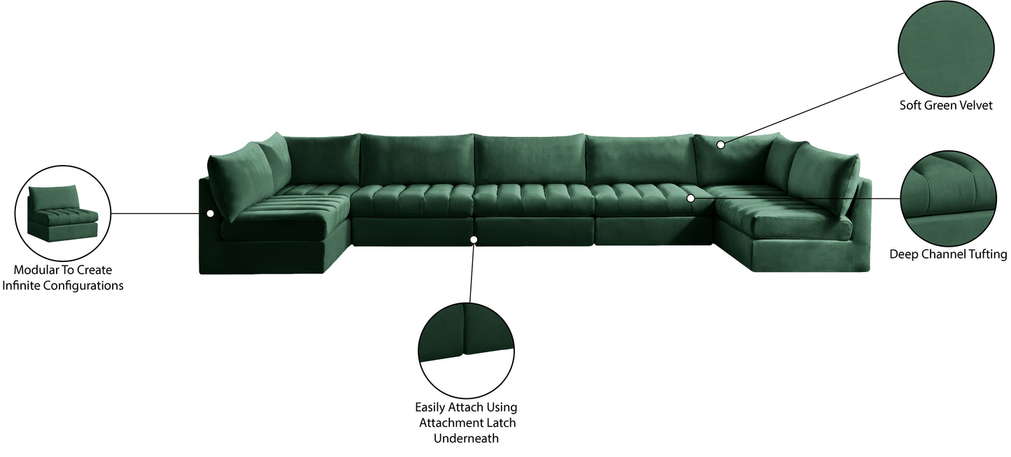 acadia green velvet modular sectional sec7c