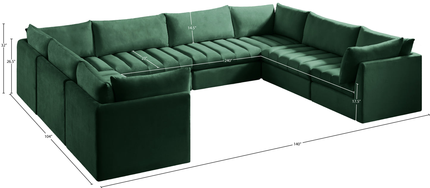 acadia green velvet modular sectional sec8a