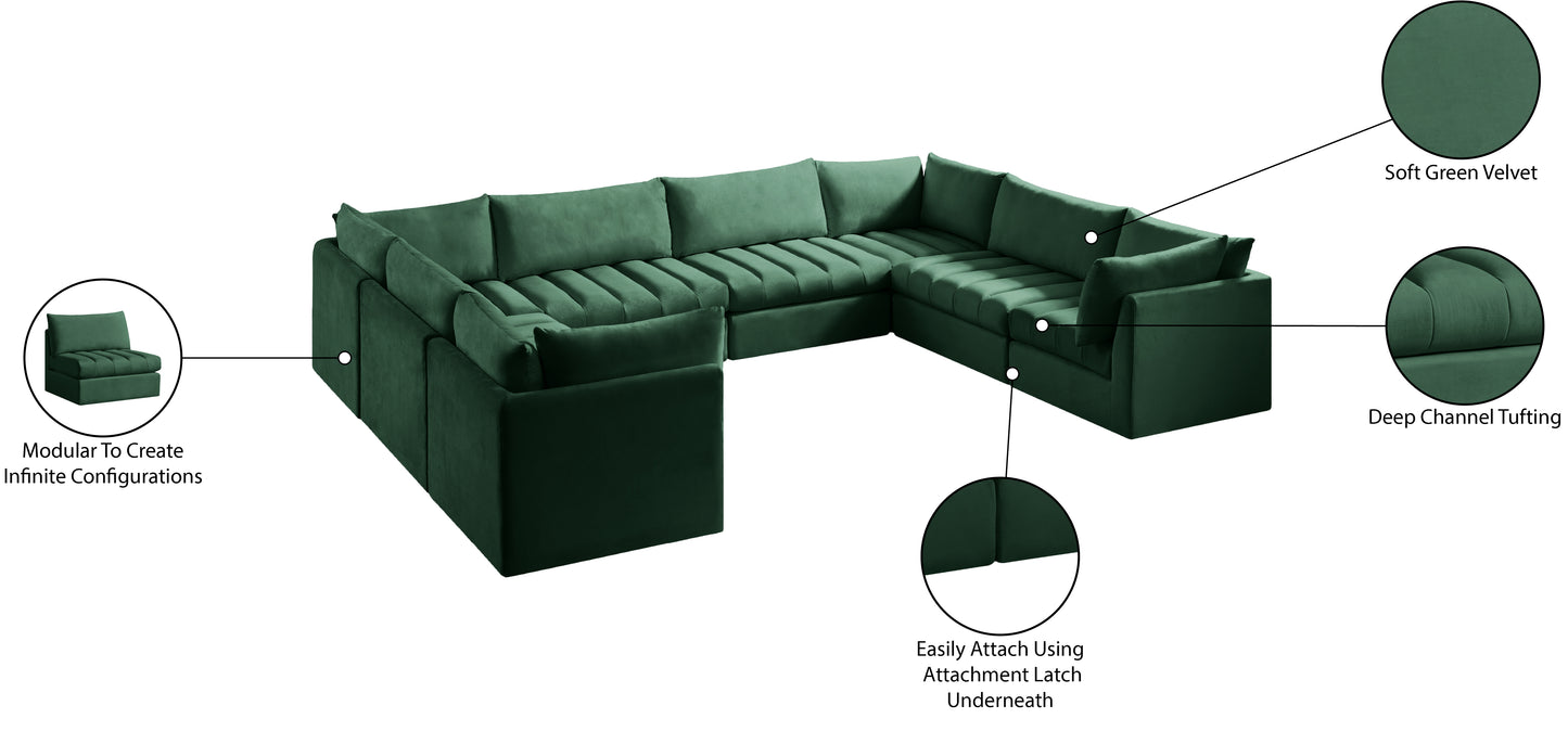 acadia green velvet modular sectional sec8a