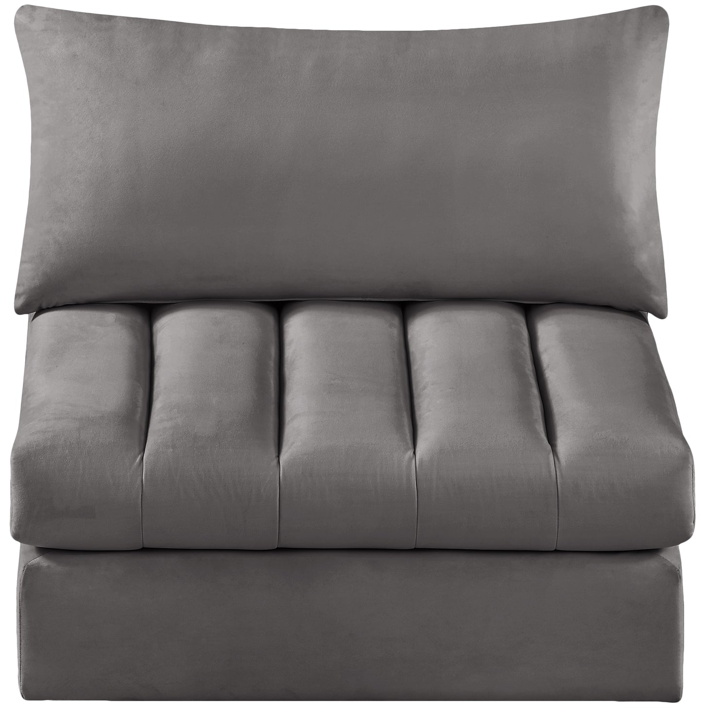 acadia grey velvet armless armless