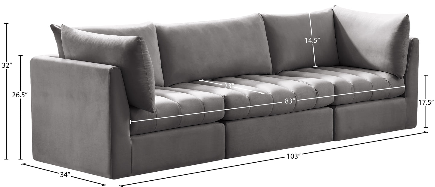 acadia grey velvet modular sofa s103