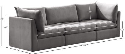 Acadia Grey Velvet Modular Sofa S103