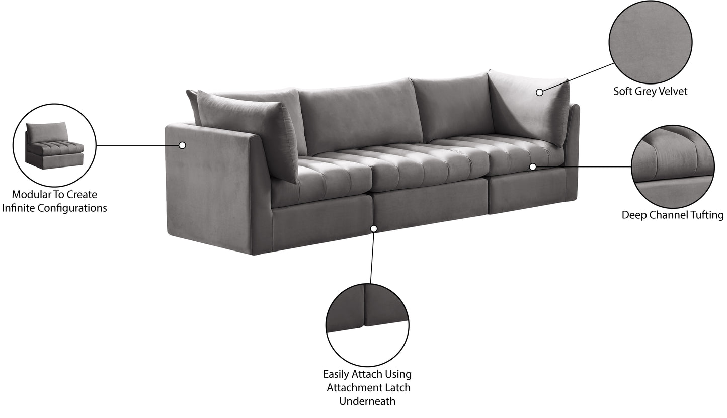 acadia grey velvet modular sofa s103