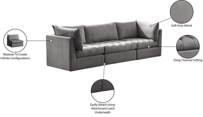 Acadia Grey Velvet Modular Sofa S103