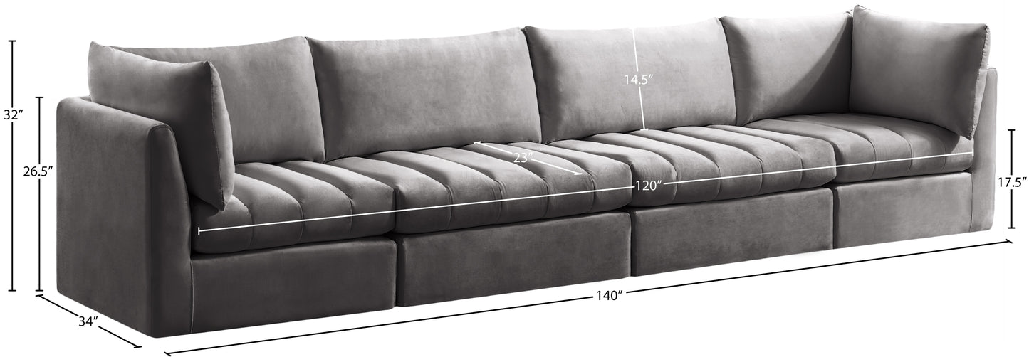 acadia grey velvet modular sofa s140