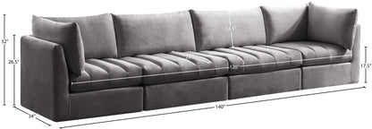 Acadia Grey Velvet Modular Sofa S140