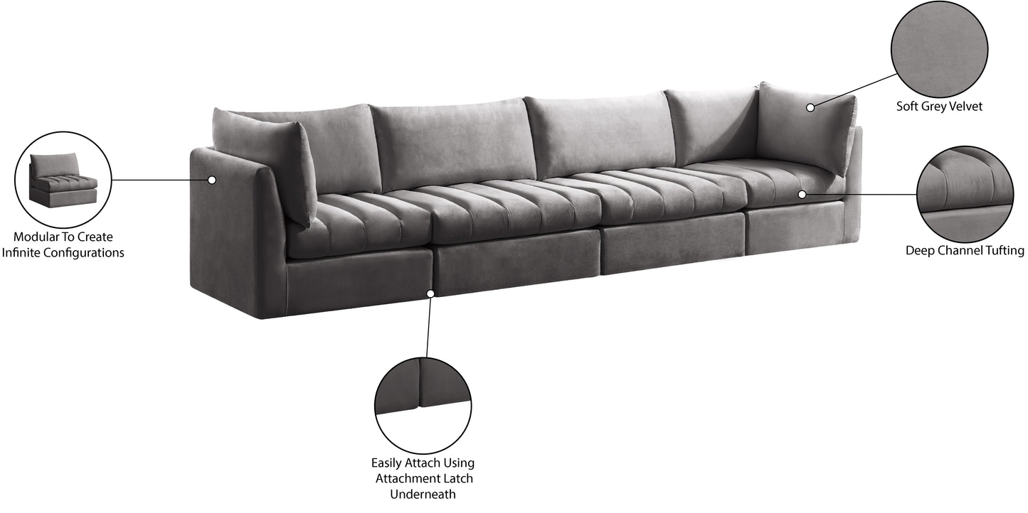 acadia grey velvet modular sofa s140