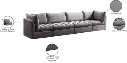 Acadia Grey Velvet Modular Sofa S140