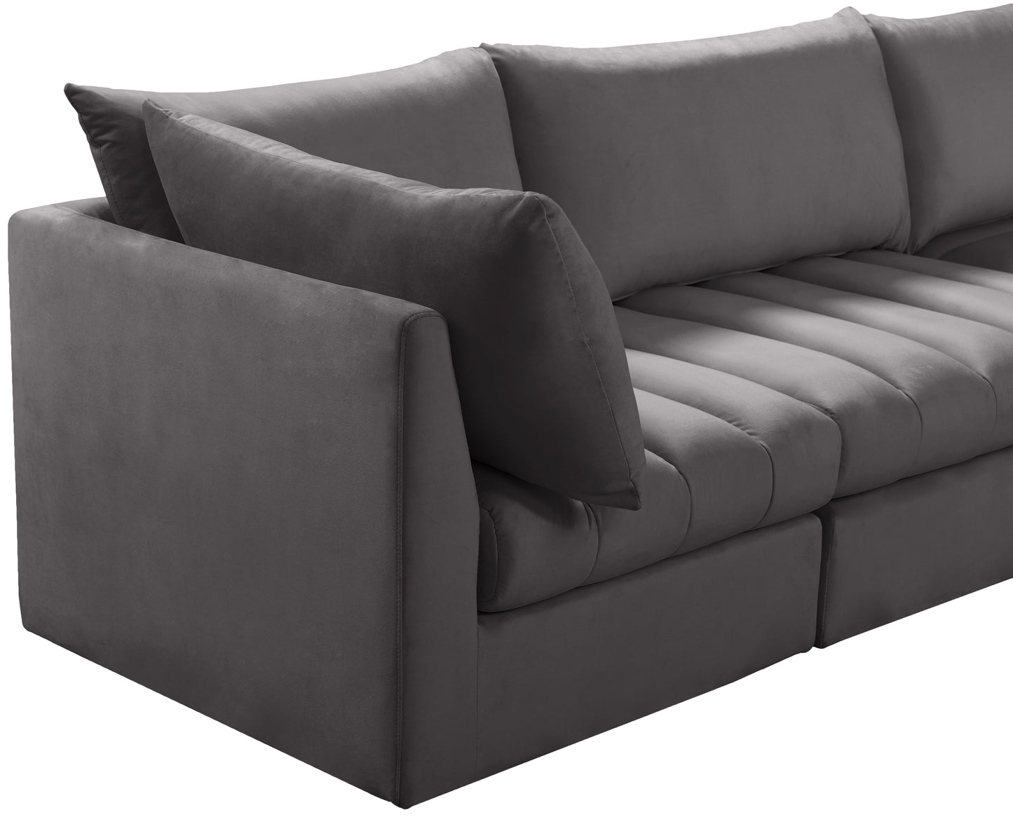 acadia grey velvet modular sofa s140