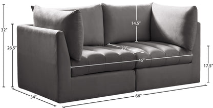 Acadia Grey Velvet Modular Sofa S66