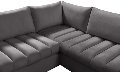 Acadia Grey Velvet Modular Sectional Sec4A