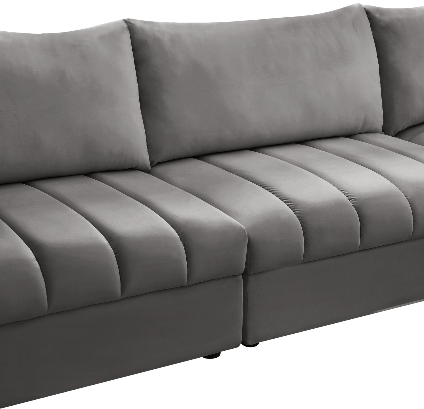 acadia grey velvet modular sectional sec4a