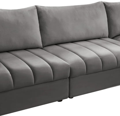 Acadia Grey Velvet Modular Sectional Sec4A