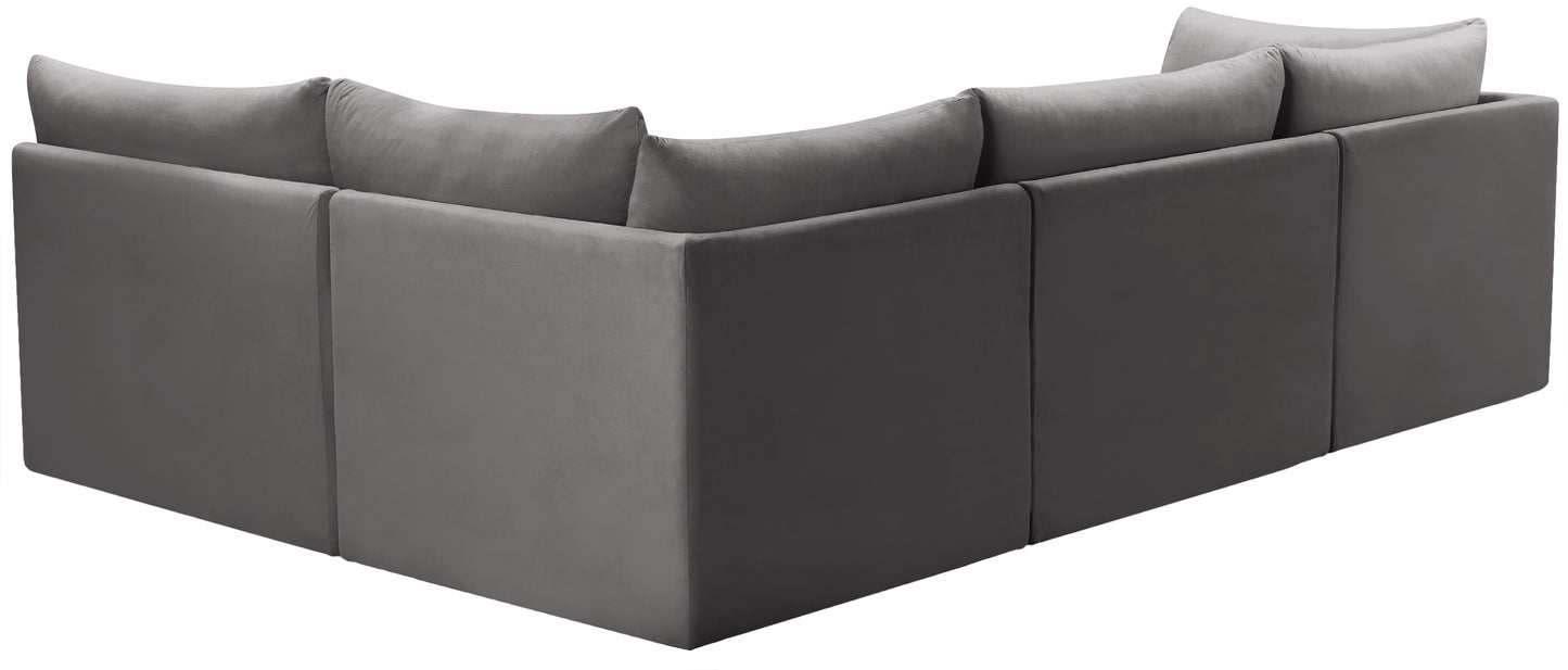 acadia grey velvet modular sectional sec4a