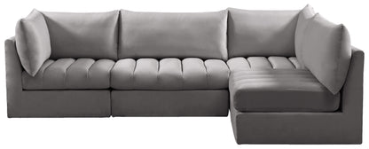 Acadia Grey Velvet Modular Sectional Sec4A