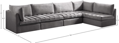 Acadia Grey Velvet Modular Sectional Sec5A