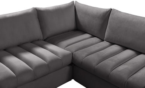 Acadia Grey Velvet Modular Sectional Sec5A