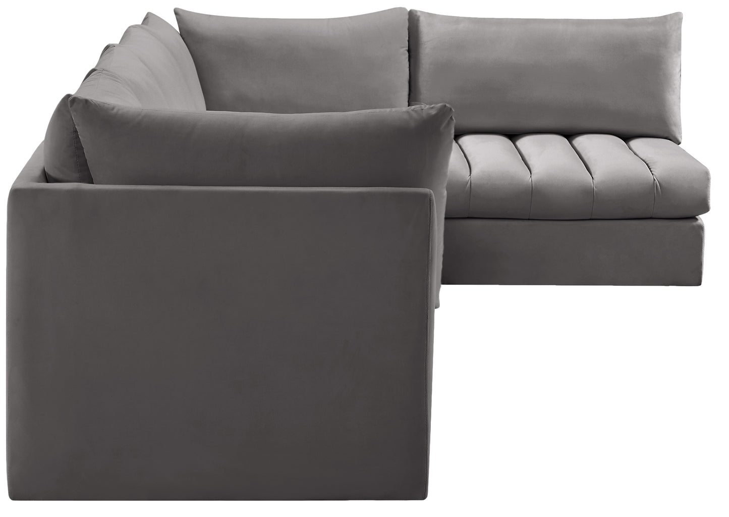 acadia grey velvet modular sectional sec5a