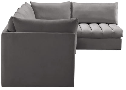 Acadia Grey Velvet Modular Sectional Sec5A