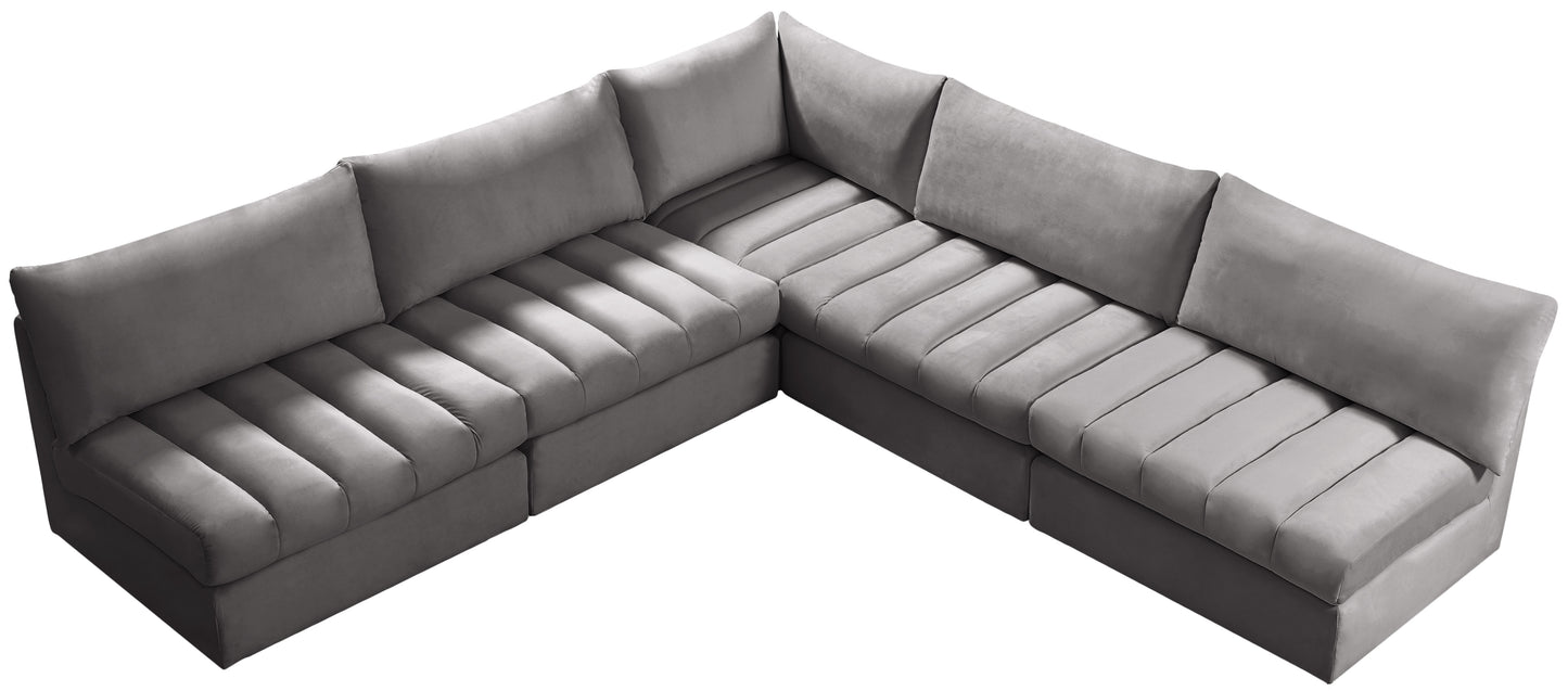 acadia grey velvet modular sectional sec5b