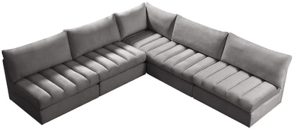 Acadia Grey Velvet Modular Sectional Sec5B