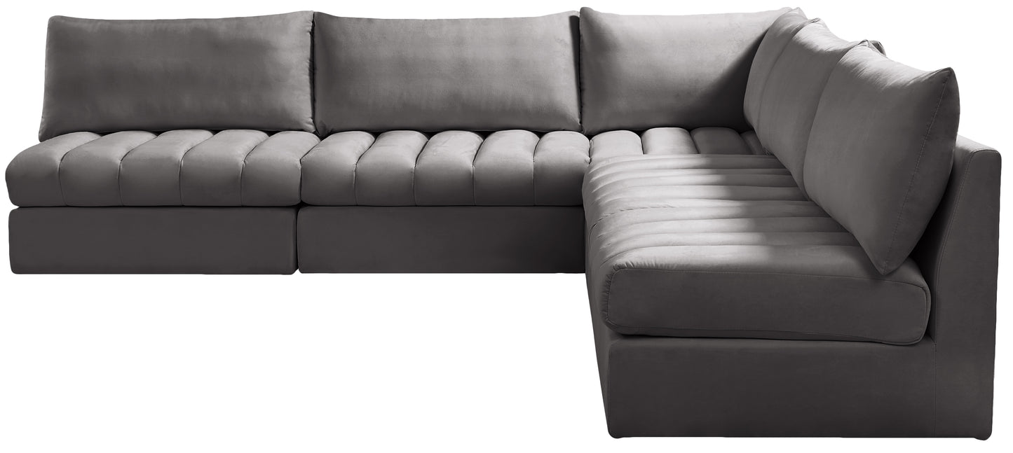 acadia grey velvet modular sectional sec5b