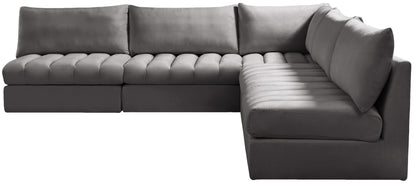 Acadia Grey Velvet Modular Sectional Sec5B