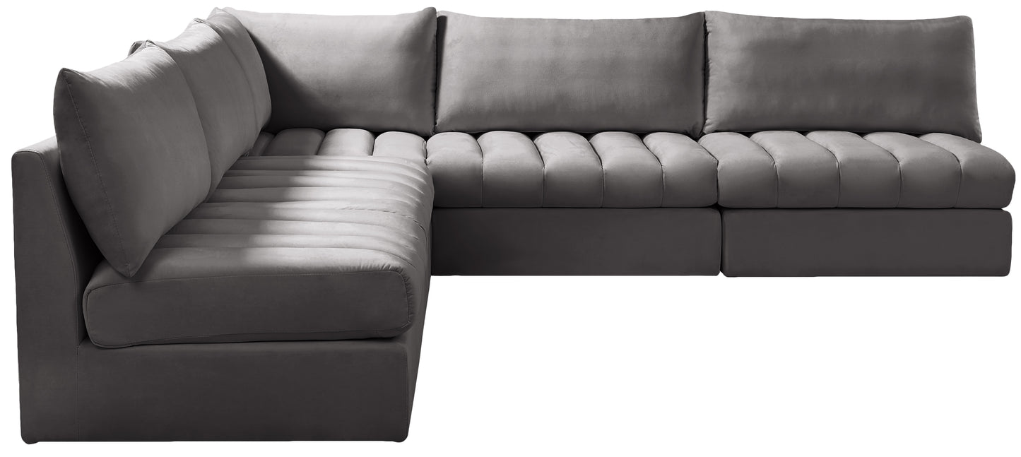 acadia grey velvet modular sectional sec5b