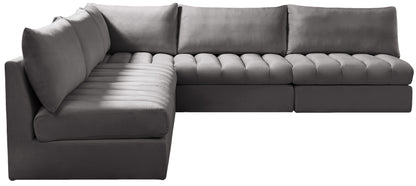 Acadia Grey Velvet Modular Sectional Sec5B