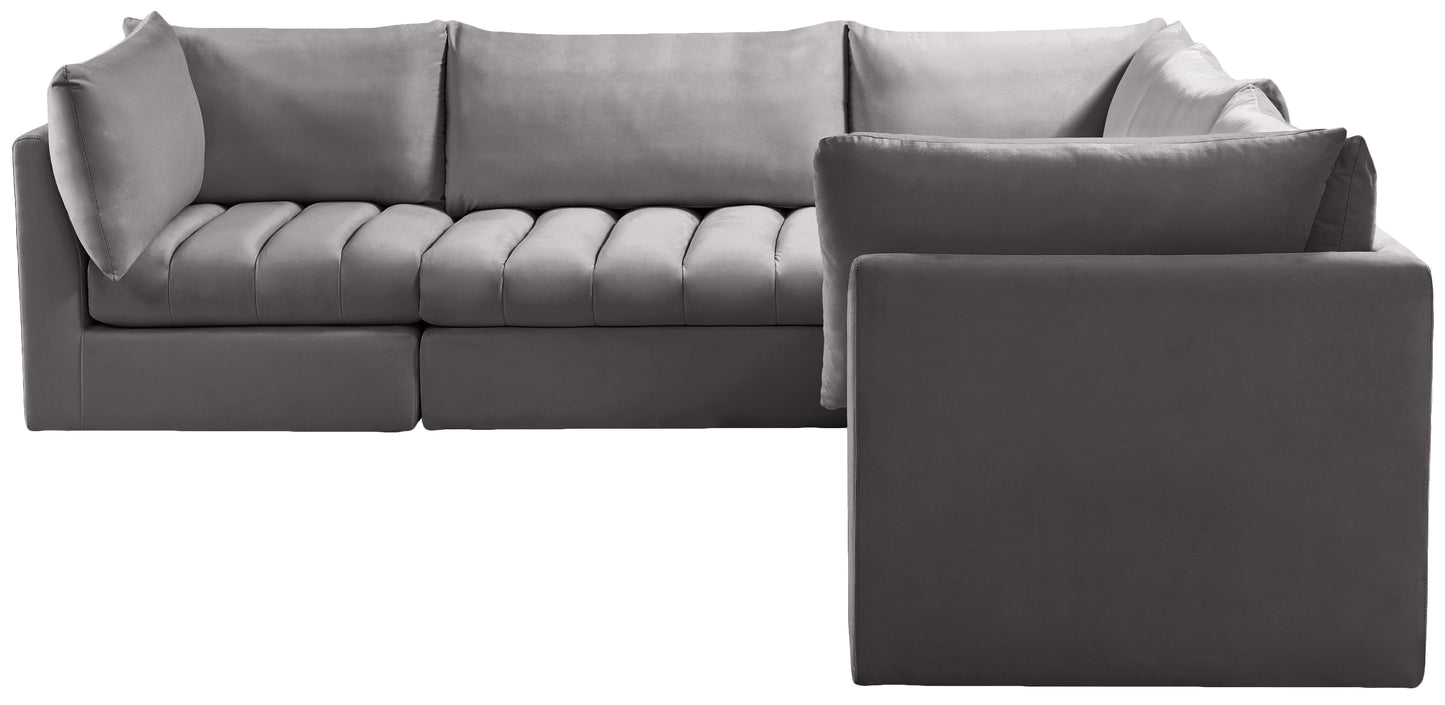 acadia grey velvet modular sectional sec5c