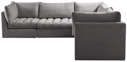 Acadia Grey Velvet Modular Sectional Sec5C