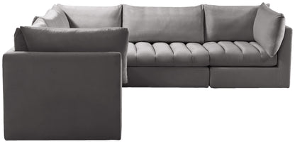 Acadia Grey Velvet Modular Sectional Sec5C