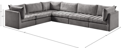 Acadia Grey Velvet Modular Sectional Sec6A