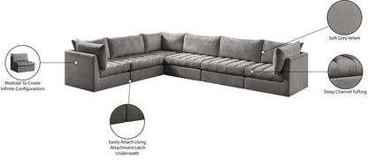 Acadia Grey Velvet Modular Sectional Sec6A