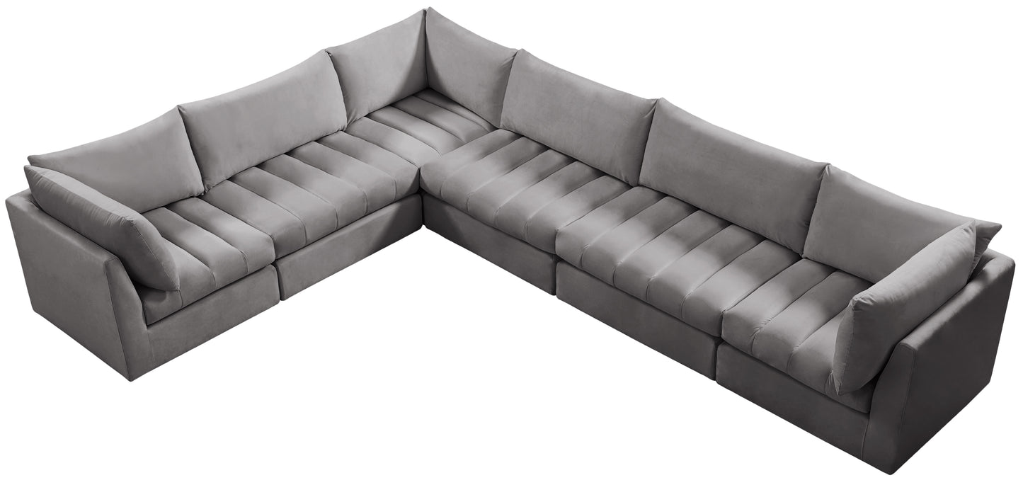 acadia grey velvet modular sectional sec6a