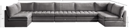 Acadia Grey Velvet Modular Sectional Sec7C