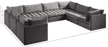 Acadia Grey Velvet Modular Sectional Sec8A