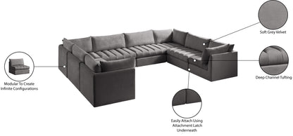 Acadia Grey Velvet Modular Sectional Sec8A