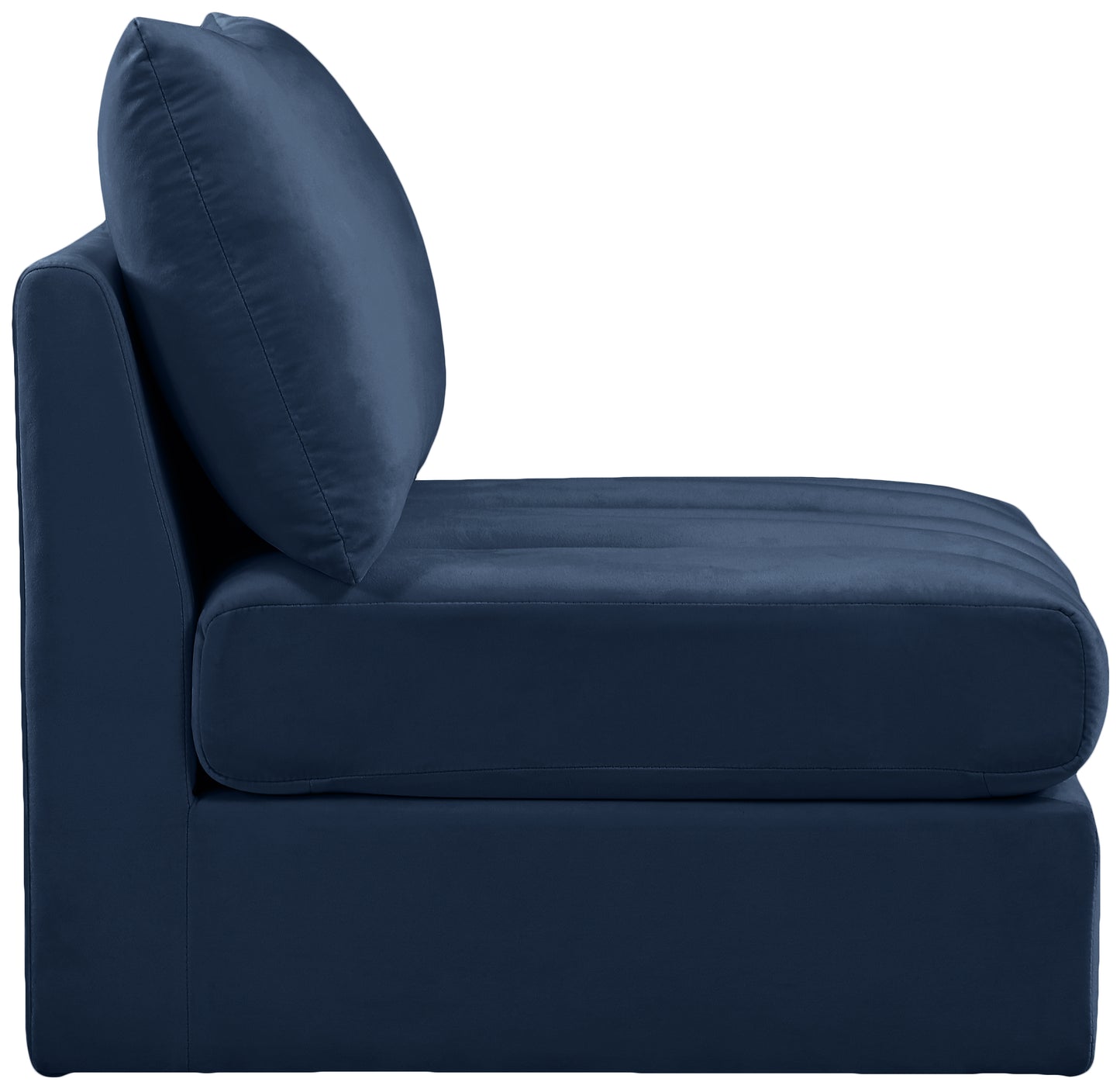 acadia navy velvet armless armless