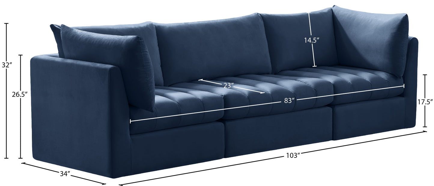 acadia navy velvet modular sofa s103