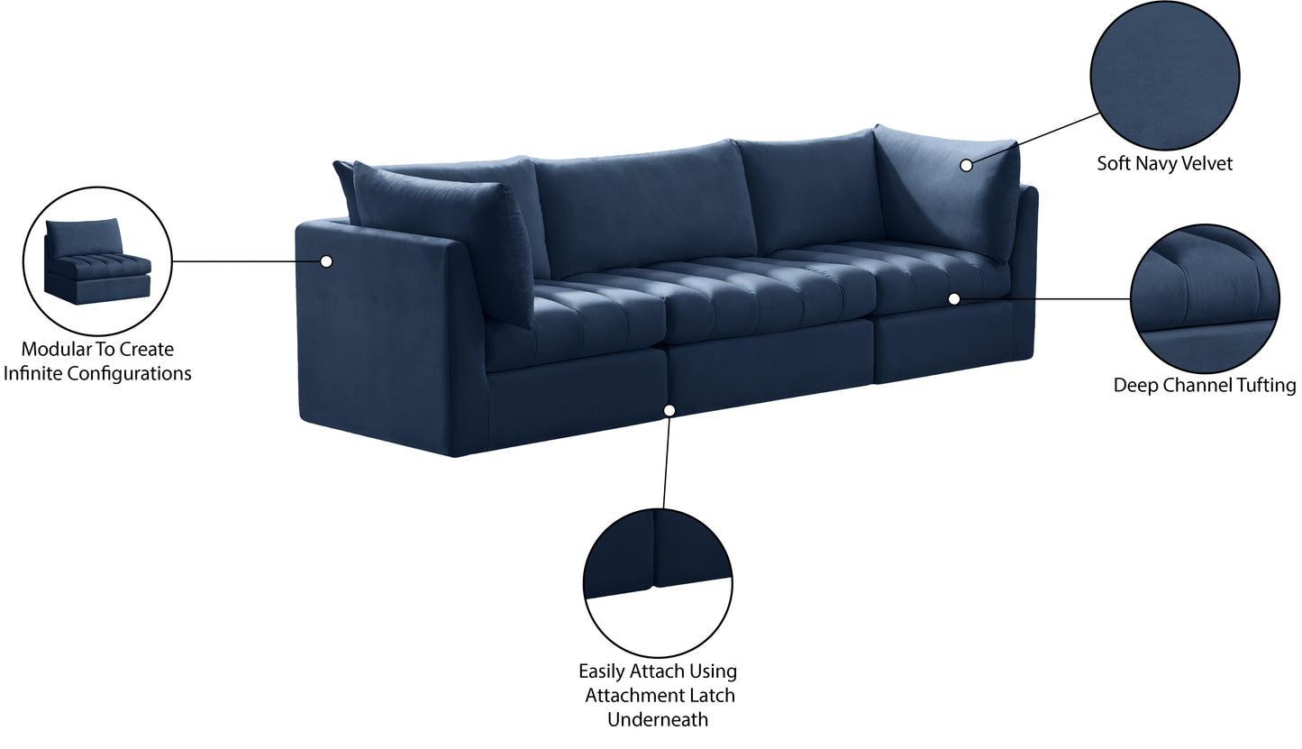 acadia navy velvet modular sofa s103